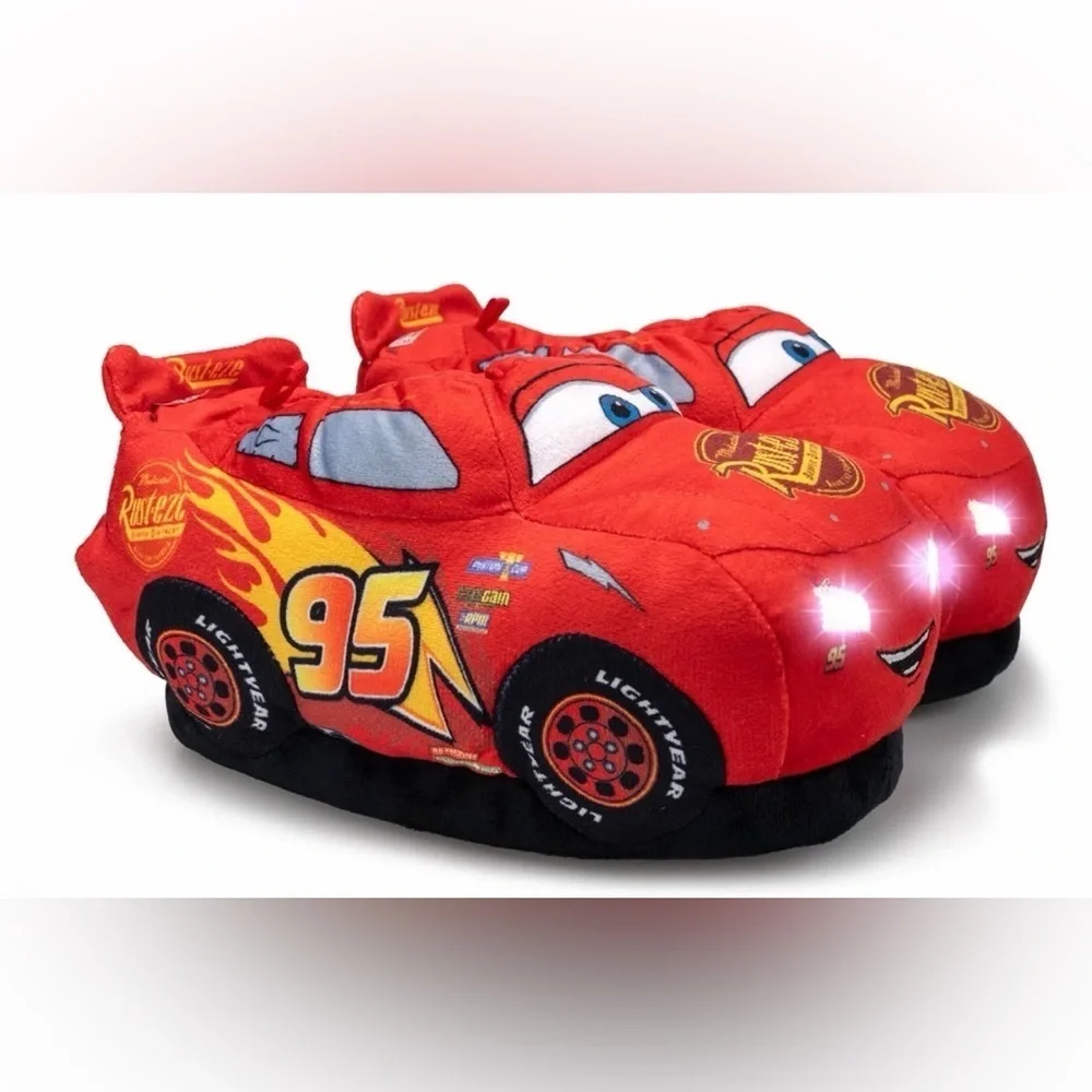 Disney Cars Little & Big Kids Lightning McQueen Slippers 11/12 NWT